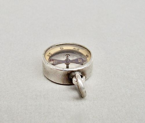 fig 2. DELIGHTFUL VICTORIAN SILVER COMPASS FOB PENDANT, CIRCA 1890