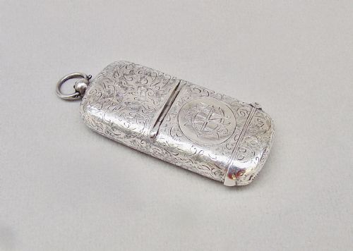 fig 2. VICTORIAN SILVER COMBINATION VESTA & SOVEREIGN CASE BY WILLIAM NEALE, BIRMINGHAM 1892