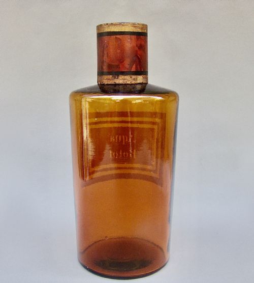 fig 2. FABULOUS 19TH CENTURY FRENCH ETCHED AMBER GLASS APOTHECARY JAR, CIRCA 1890