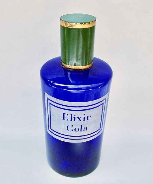 fig 1. RARE 19TH CENTURY FRENCH ETCHED BRISTOL BLUE GLASS APOTHECARY JAR, CIRCA 1890