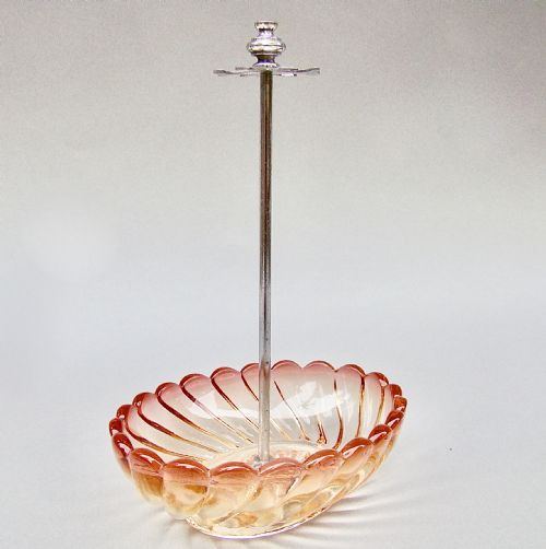 fig 1. RARE FRENCH BACCARAT BAMBOO PATTERN ROSE TEINTE HOLDER, BAMBOO PATTERN, CIRCA 1890