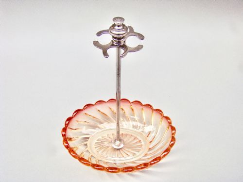 fig 2. RARE FRENCH BACCARAT BAMBOO PATTERN ROSE TEINTE HOLDER, BAMBOO PATTERN, CIRCA 1890