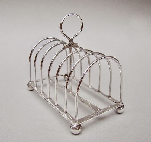 Good Edwardian Solid Silver Toast Rack by William Hutton & Sons, London 1901