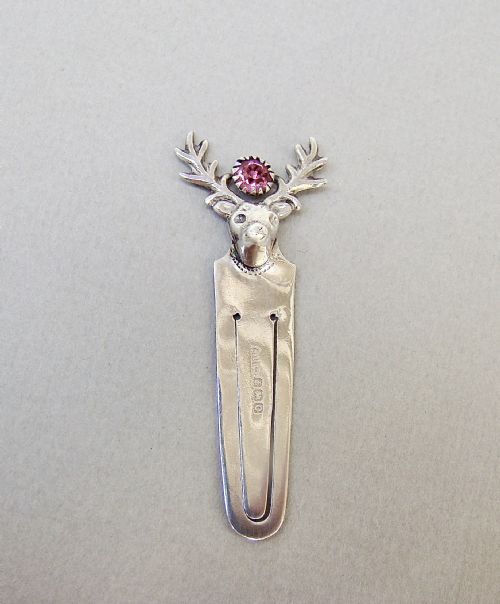 Rare George V Novelty Silver 'Stag' Bookmark by Adie & Lovekin, Birmingham 1927
