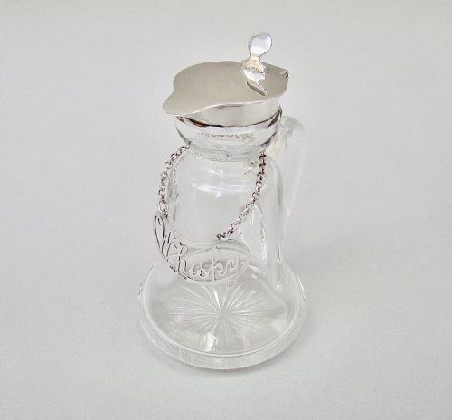 fig 1. RARE SILVER MOUNTED WHISKY TOT OR WHISKY NOGGIN BY HUKIN & HEATH, BIRMINGHAM 1910