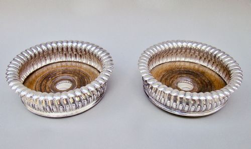 Unusual Pair of Georgian Old Sheffield Plate Wine Coasters, Circa 1800