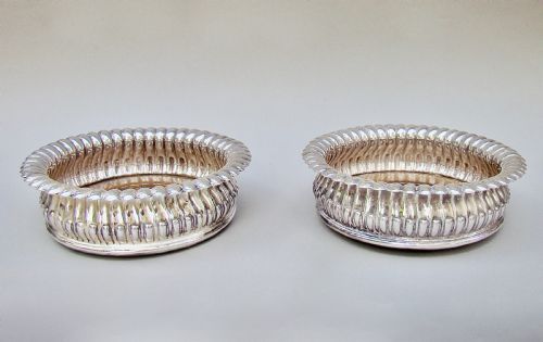 fig 1. UNUSUAL PAIR OF GEORGIAN OLD SHEFFIELD PLATE WINE COASTERS, CIRCA 1800