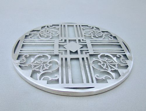 fig 2. SILVER MOUNTED GLASS TEAPOT STAND BY MAPPIN & WEBB, BIRMINGHAM 1932