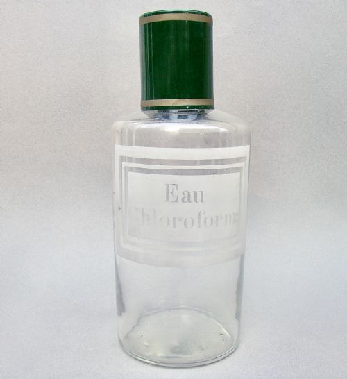Unusual 19th Century French Etched Clear Glass Apothecary Jar, Circa 1890