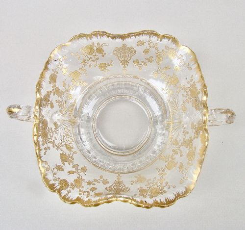 fig 2. EXQUISITE 19TH CENTURY FRENCH GILT GLASS BONBON DISH , CIRCA 1890
