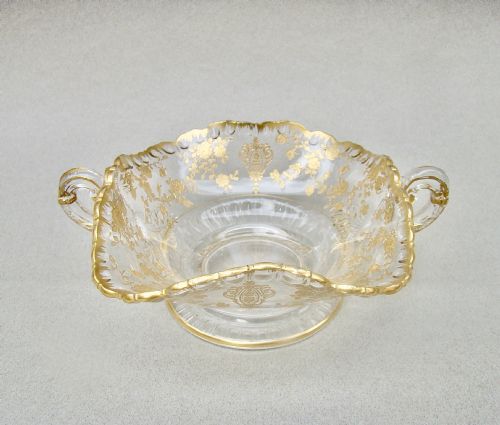 Exquisite 19th Century French Gilt Glass Bonbon Dish , Circa 1890