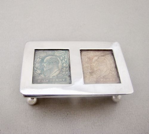 Edwardian Silver Double Stamp Box by S. Blanckensee & Sons, Birmingham 1922