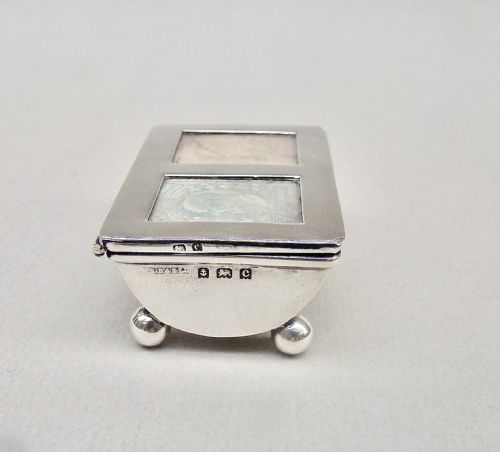 fig 1. EDWARDIAN SILVER DOUBLE STAMP BOX BY S. BLANCKENSEE & SONS, BIRMINGHAM 1922