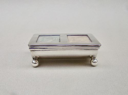 fig 2. EDWARDIAN SILVER DOUBLE STAMP BOX BY S. BLANCKENSEE & SONS, BIRMINGHAM 1922