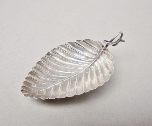 Georgian Silver Leaf-shaped Caddy Spoon by Cocks & Bettridge, Birmingham 1805