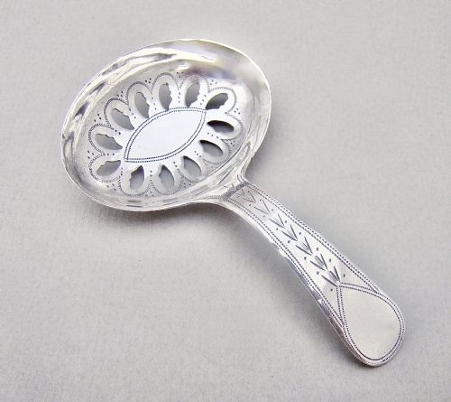 Exquisite Georgian Silver Caddy Spoon by Joseph Taylor, Birmingham 1795