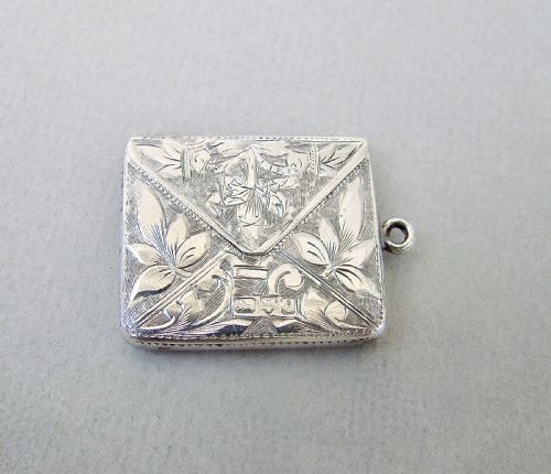 Edwardian Engraved Silver Envelope Stamp Case by Albert Ernest Jenkins, Chester 1903