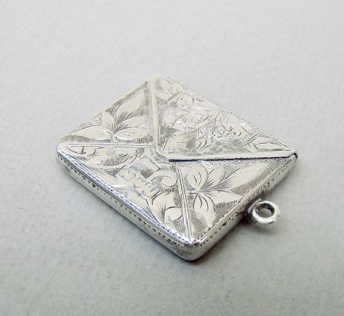 fig 1. EDWARDIAN ENGRAVED SILVER ENVELOPE STAMP CASE BY ALBERT ERNEST JENKINS, CHESTER 1903