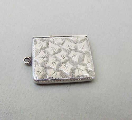 fig 2. EDWARDIAN ENGRAVED SILVER ENVELOPE STAMP CASE BY ALBERT ERNEST JENKINS, CHESTER 1903