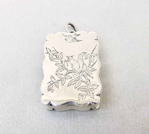 fig 1. RARE VICTORIAN AESTHETIC MOVEMENT SILVER VINAIGRETTE BY DEAKIN & NEPHEW, BIRMINGHAM 1880