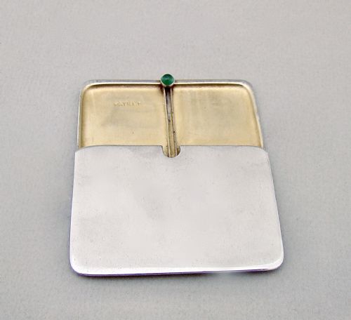 fig 1. GEORGE V SILVER SLIDING ACTION DOUBLE STAMP CASE BY THE AHRONSBERG BROTHERS, BIRMINGHAM 1914