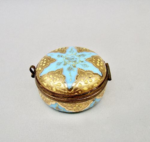 fig 1. UNUSUAL 19TH C. FRENCH OPALINE & GILT GLASS TRINKET BOX, CIRCA 1860