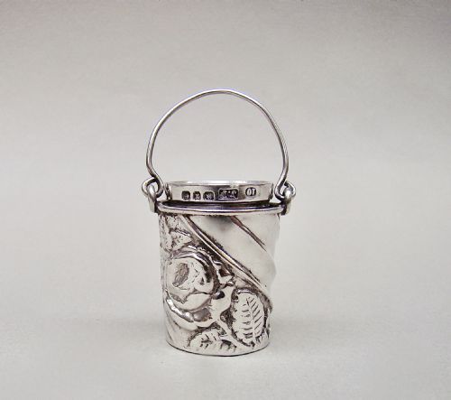 Delightful Victorian Silver Thimble Bucket by Levi & Salaman, Birmingham 1890