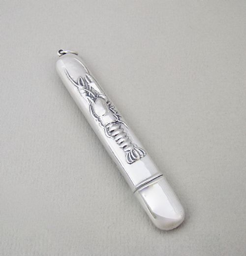 Unusual Sterling Silver Needle Case , Circa 1930