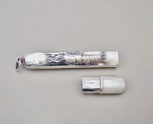 fig 2. UNUSUAL STERLING SILVER NEEDLE CASE , CIRCA 1930