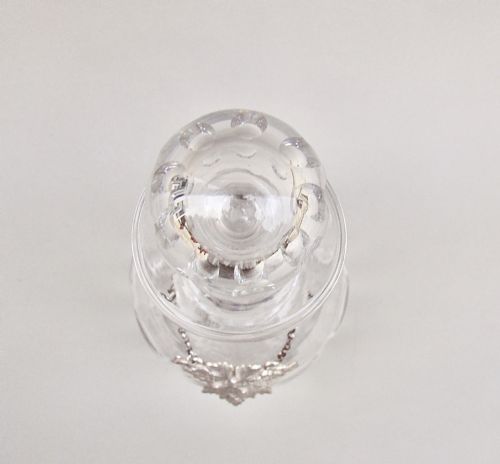 fig 2. EXQUISITE VICTORIAN CUT GLASS DECANTER WITH A RARE SILVER WINE LABEL FOR SAUTERNE, LONDON 1839