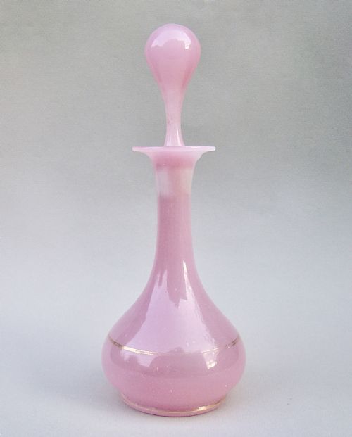 19th C. French Pale Pink Opaline Glass Scent Bottle, Circa 1890