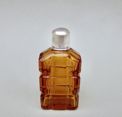Charming Victorian Silver and Amber Glass Scent Bottle, Circa 1860