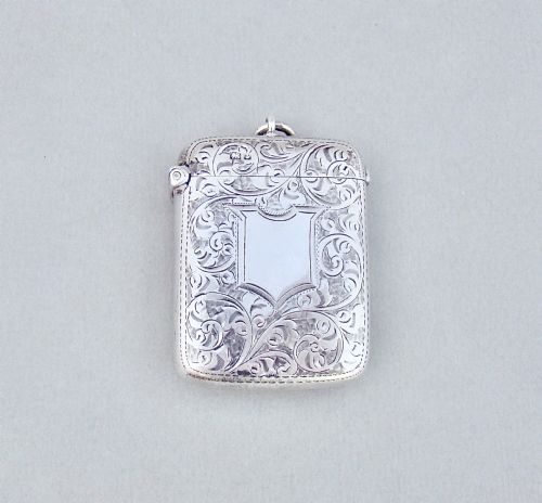 Large Edwardian Silver Vesta Case by William Neale, Chester 1905