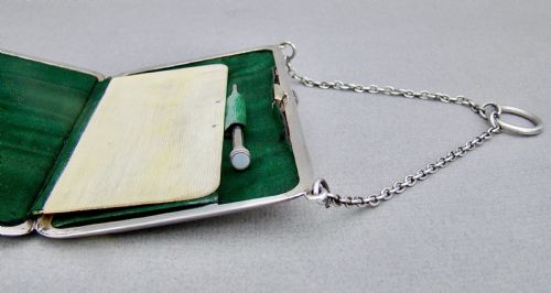 fig 3. FABULOUS SAMPSON MORDAN CASED SILVER AIDE MEMOIRE, CHESTER 1912