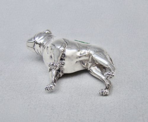FINE EDWARDIAN SILVER PIN CUSHION MODELLED AS A BULLDOG BY ADIE LOVEKIN BIRMINGHAM 1905 - ADDITIONAL PHOTO 5