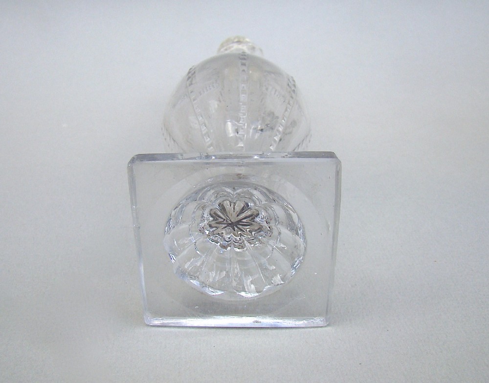 GEORGIAN CUT GLASS CONDIMENT BOTTLE, CIRCA 1790 WITH  