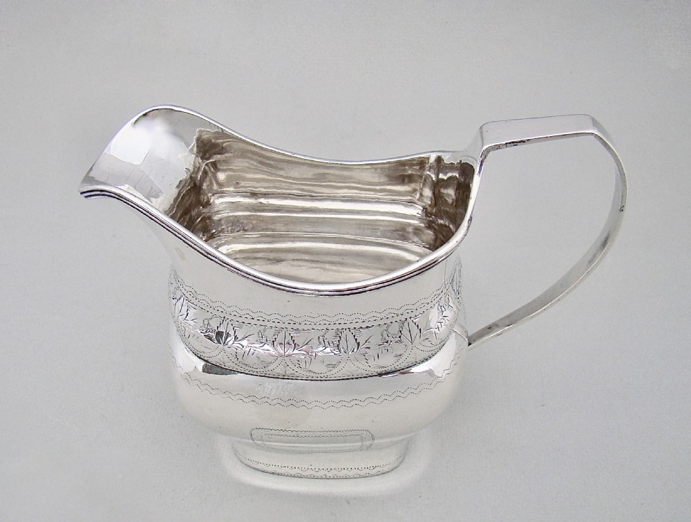 GEORGIAN IRISH SILVER CREAM JUG BY ROBERT BREADING, DUBLIN 1805 View II