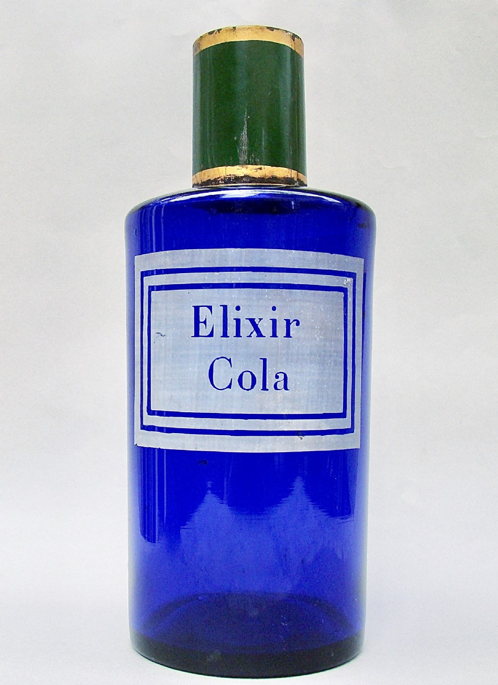 RARE 19TH CENTURY FRENCH ETCHED BRISTOL BLUE GLASS APOTHECARY JAR, CIRCA 1890