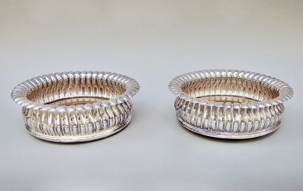 UNUSUAL PAIR OF GEORGIAN OLD SHEFFIELD PLATE WINE COASTERS, CIRCA 1800 View II