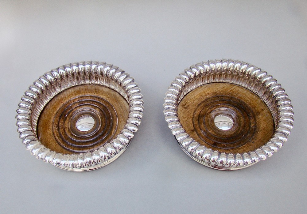 UNUSUAL PAIR OF GEORGIAN OLD SHEFFIELD PLATE WINE COASTERS, CIRCA 1800 View III