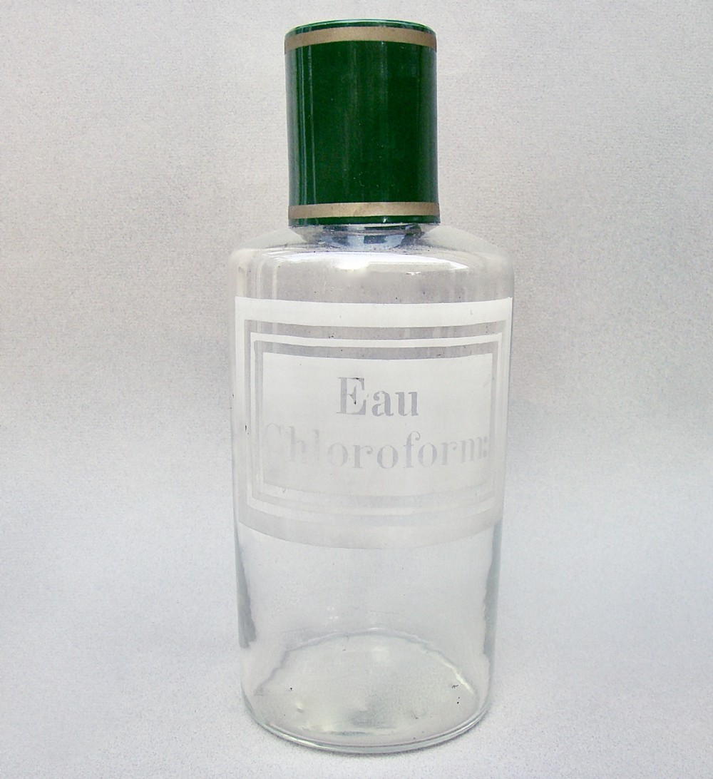 UNUSUAL 19TH CENTURY FRENCH ETCHED CLEAR GLASS APOTHECARY JAR, CIRCA 1890