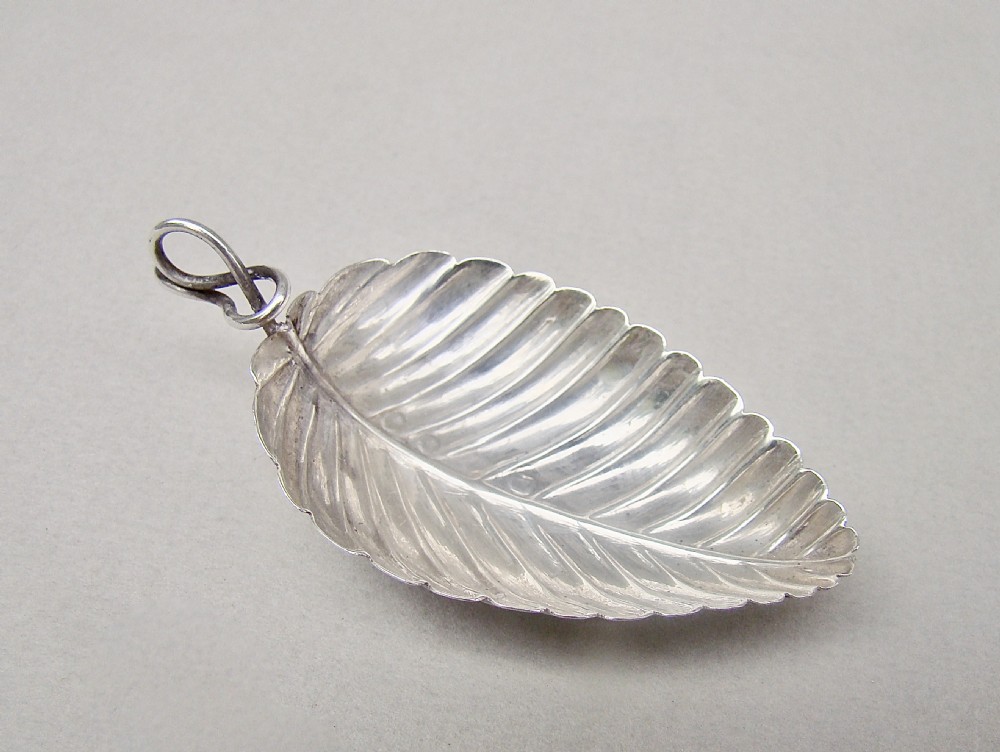 GEORGIAN SILVER LEAF-SHAPED CADDY SPOON BY COCKS & BETTRIDGE, BIRMINGHAM 1805 View II