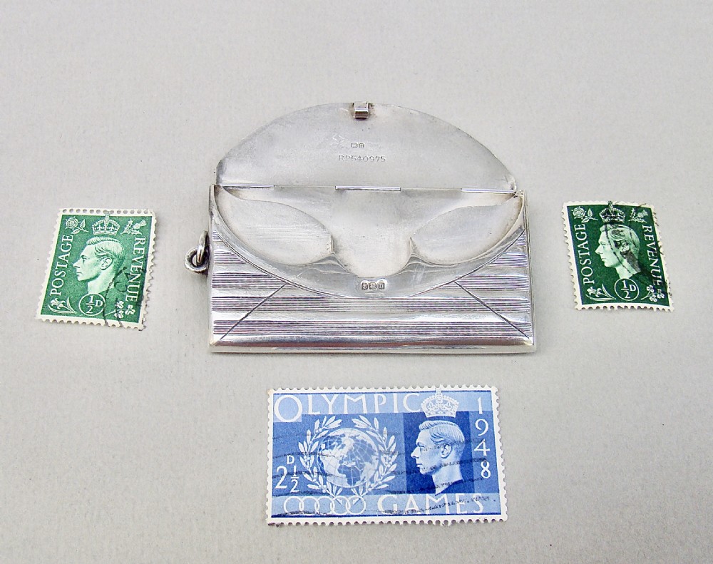 GEORGE V SILVER TRIPLE STAMP CASE BY ALBERT ERNEST JENKINS, BIRMINGHAM 1912 View III