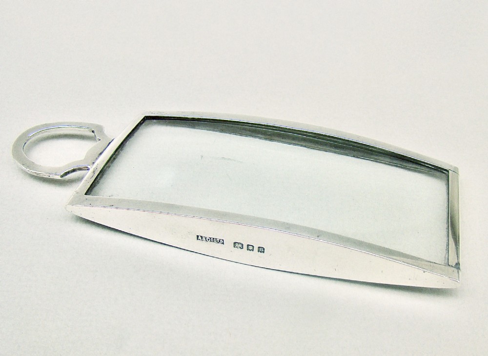 RARE ASPREY & CO SMALL SILVER DESK MAGNIFYING GLASS, LONDON 1933