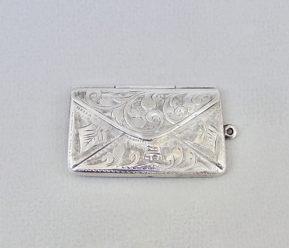 DELIGHTFUL EDWARDIAN SILVER DOUBLE STAMP CASE BY ALBERT ERNEST JENKINS, CHESTER 1906