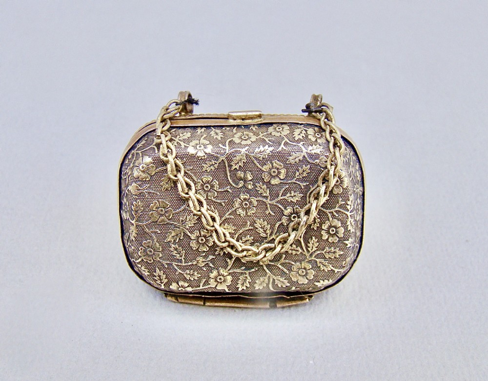 EXQUISITE VICTORIAN SILVER THIMBLE IN ORMULU CHATELAINE THIMBLE CASE, CIRCA 1890
 View II