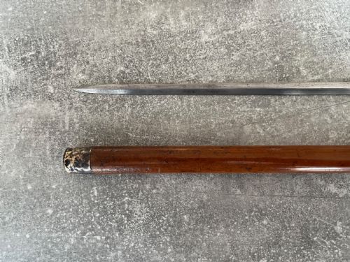 MALACCA SWORD STICK WITH ETCHED TOLEDO BLADE AND BUTTON RELEASE - ADDITIONAL PHOTO 6