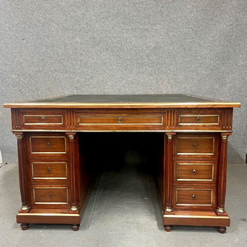 Large 18 Drawer Mahogany Partners Desk