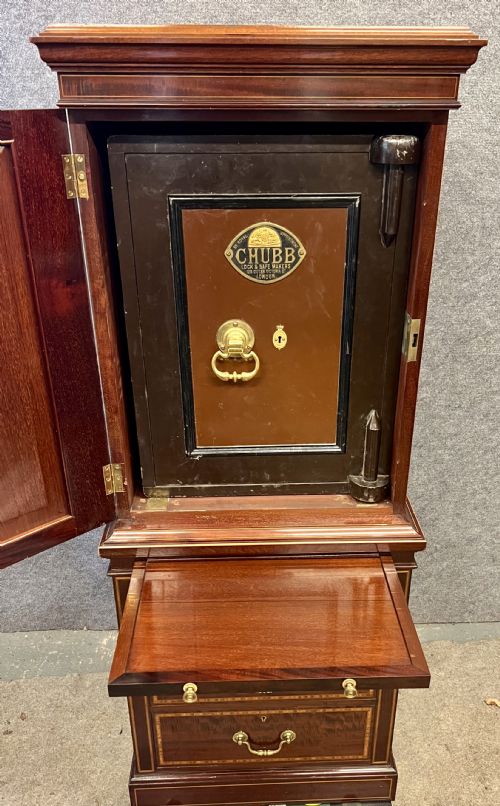 fig 1. Superb Antique Watch or Jewellery Safe Cabinet