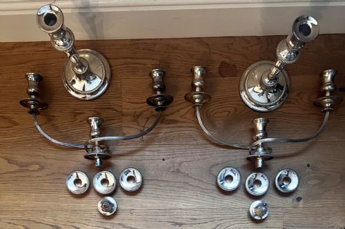 PAIR OF SILVER PLATED CANDELABRA - ADDITIONAL PHOTO 5